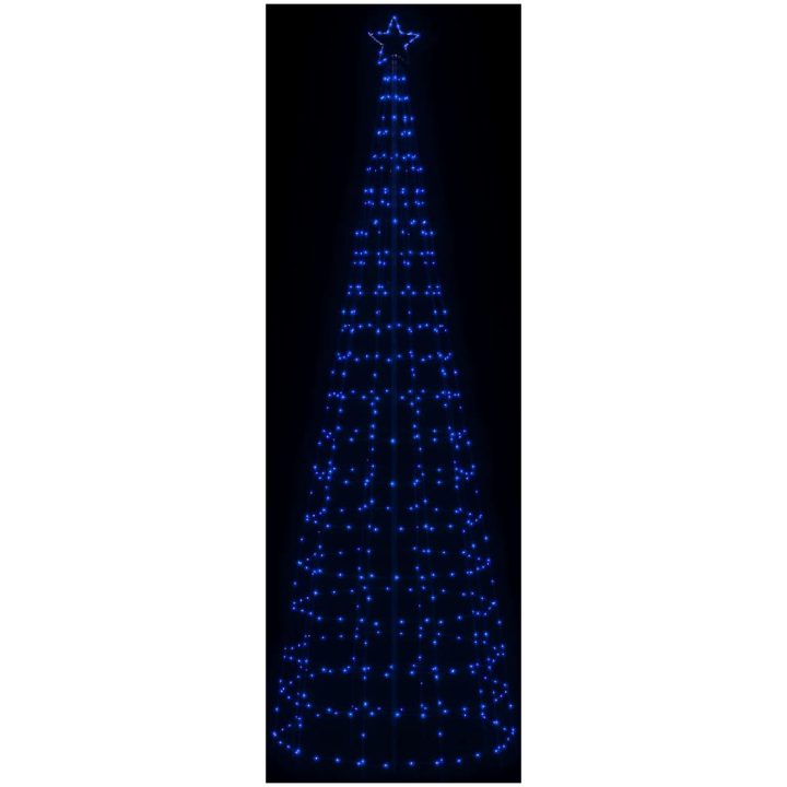 Julgransbelysning med markspett 570 LEDs blå vidaXL 300 cm – bild 3
