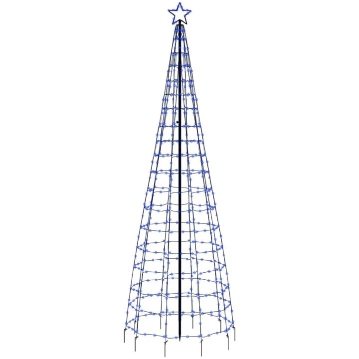 Julgransbelysning med markspett 570 LEDs blå vidaXL 300 cm – bild 4