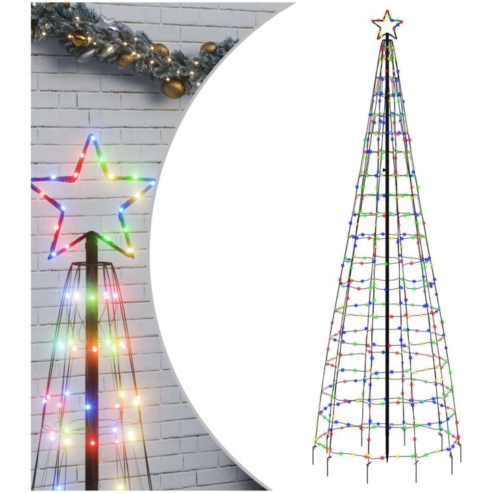 Julgransbelysning med markspett 570 LEDs färgglad 300 cm vidaXL 300 cm – bild 2