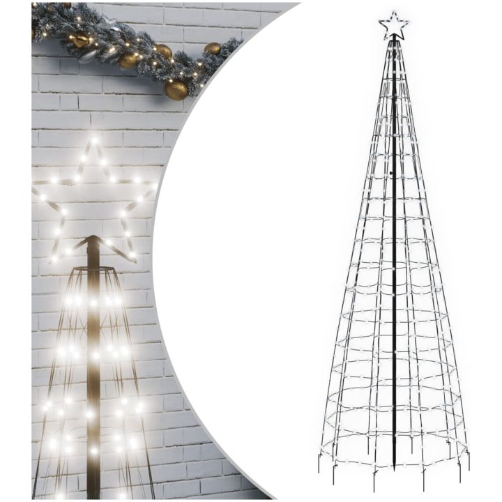 Julgransbelysning med markspett 570 LEDs kallvitt vidaXL 300 cm – bild 2