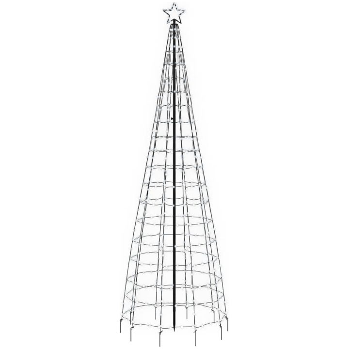 Julgransbelysning med markspett 570 LEDs kallvitt vidaXL 300 cm – bild 4