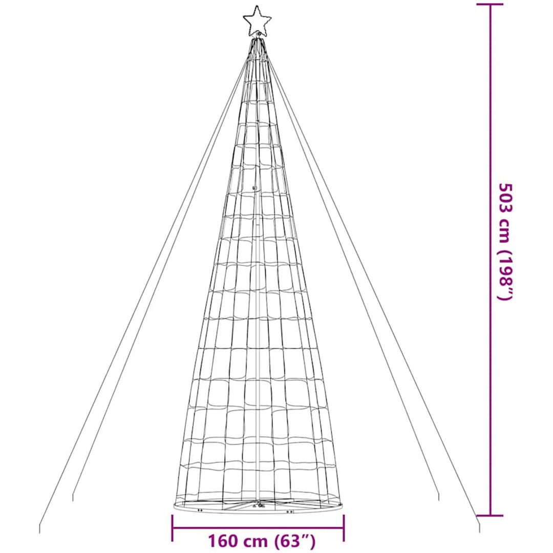 Julgranskon 1534 LEDs blå 503 cm vidaXL 503 cm – bild 11