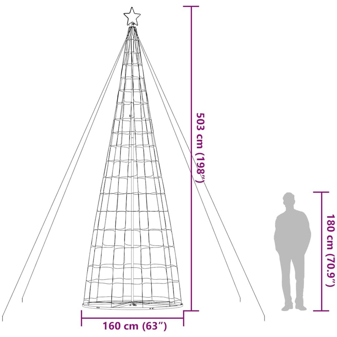 Julgranskon 1534 LEDs blå 503 cm vidaXL 503 cm – bild 12