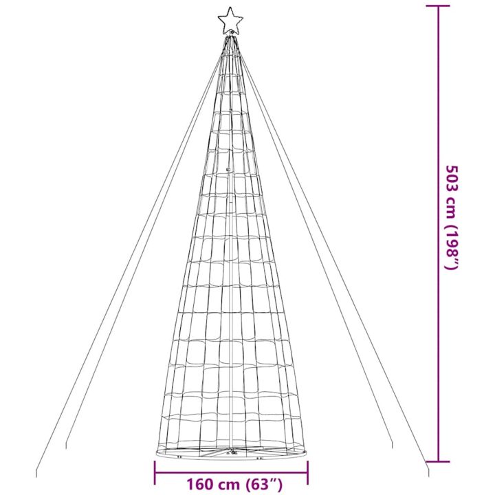 Julgranskon 1534 LEDs färgglad 503 cm vidaXL 503 cm – bild 11