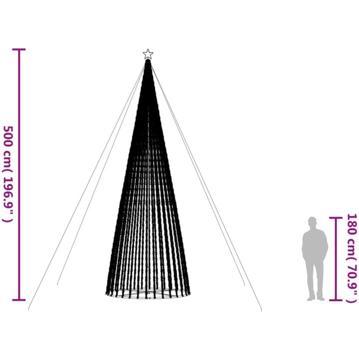 Julgranskon 1544 LEDs blå 500 cm vidaXL 500 cm – bild 10