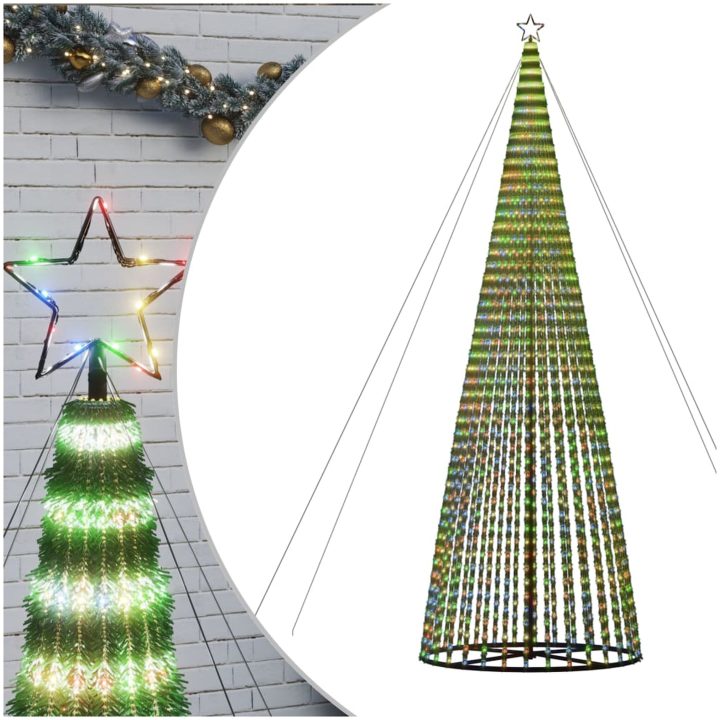 Julgranskon 1544 LEDs färgglad vidaXL 500 cm – bild 2