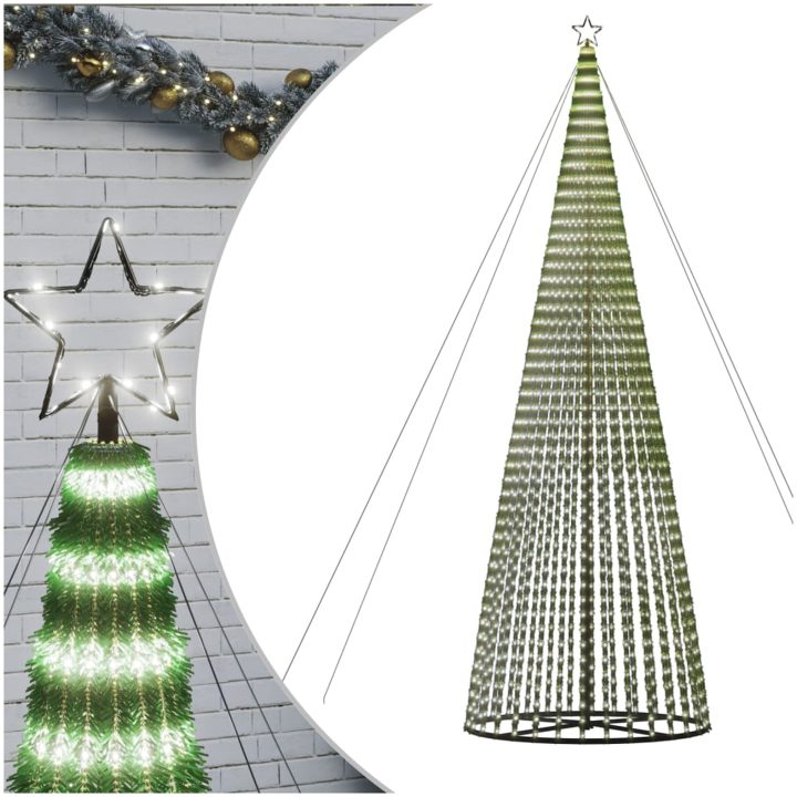 Julgranskon 1544 LEDs kallvit vidaXL 500 cm – bild 2