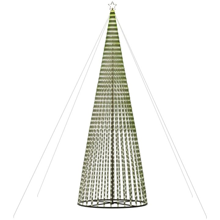 Julgranskon 1544 LEDs kallvit vidaXL 500 cm – bild 5