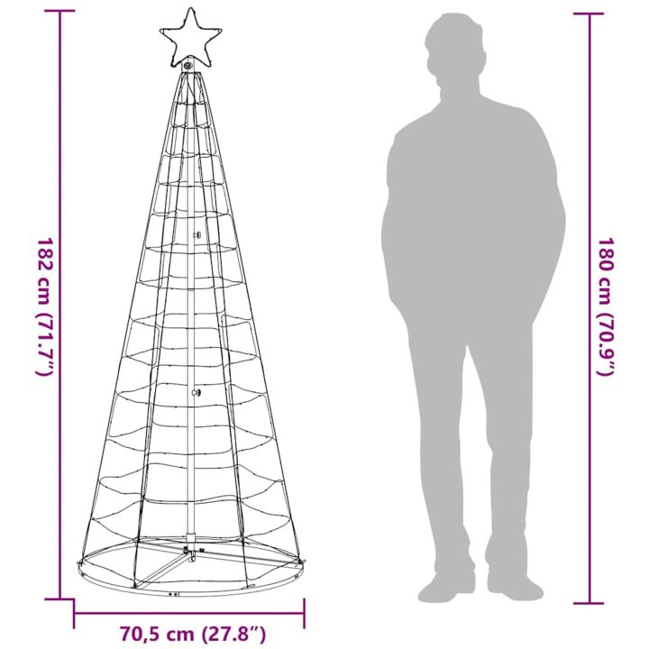 Julgranskon 200 LEDs blå 182 cm vidaXL 182 cm – bild 12