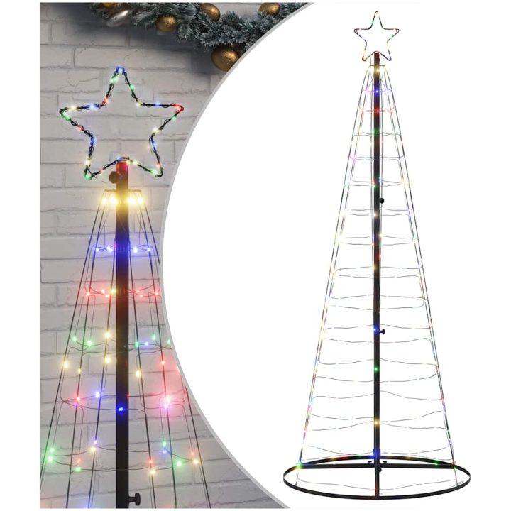 Julgranskon 200 LEDs färgglad 182 cm vidaXL 182 cm – bild 2