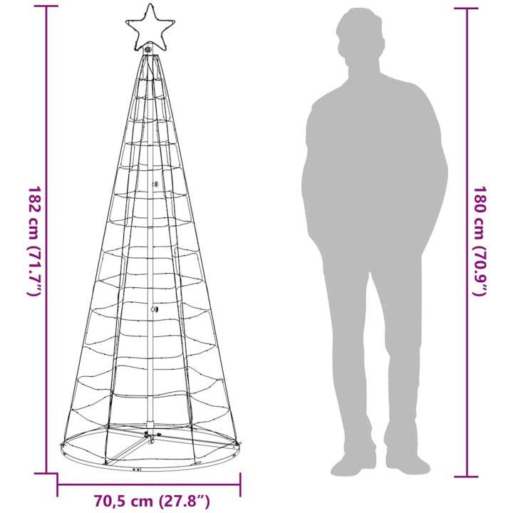 Julgranskon 200 LEDs kallvitt 182 cm vidaXL 182 cm – bild 12