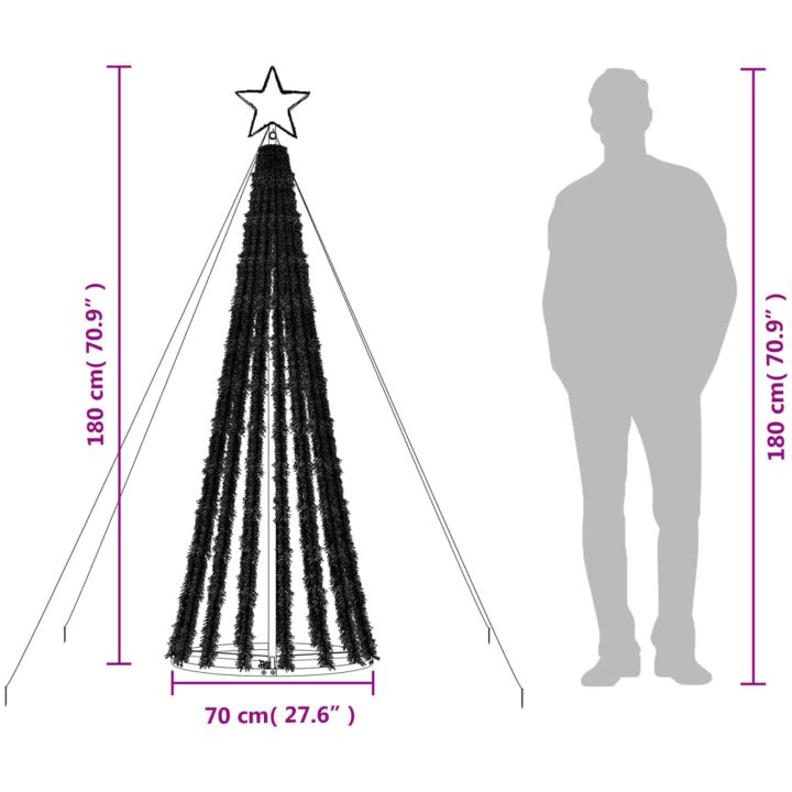 Julgranskon 275 LEDs blå 180 cm vidaXL 180 cm – bild 10