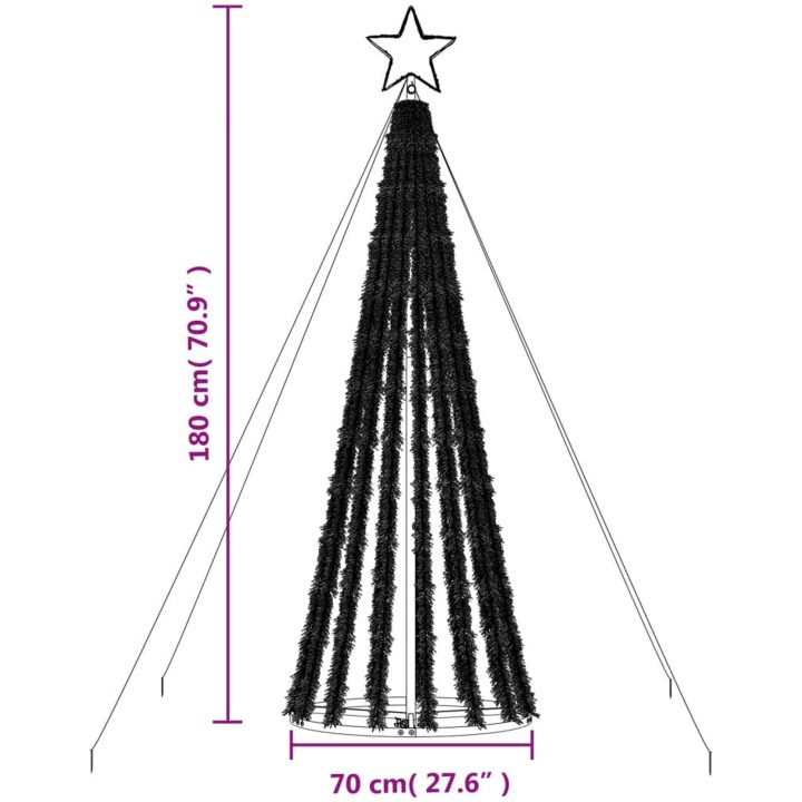 Julgranskon 275 LEDs färgglad vidaXL 180 cm – bild 11