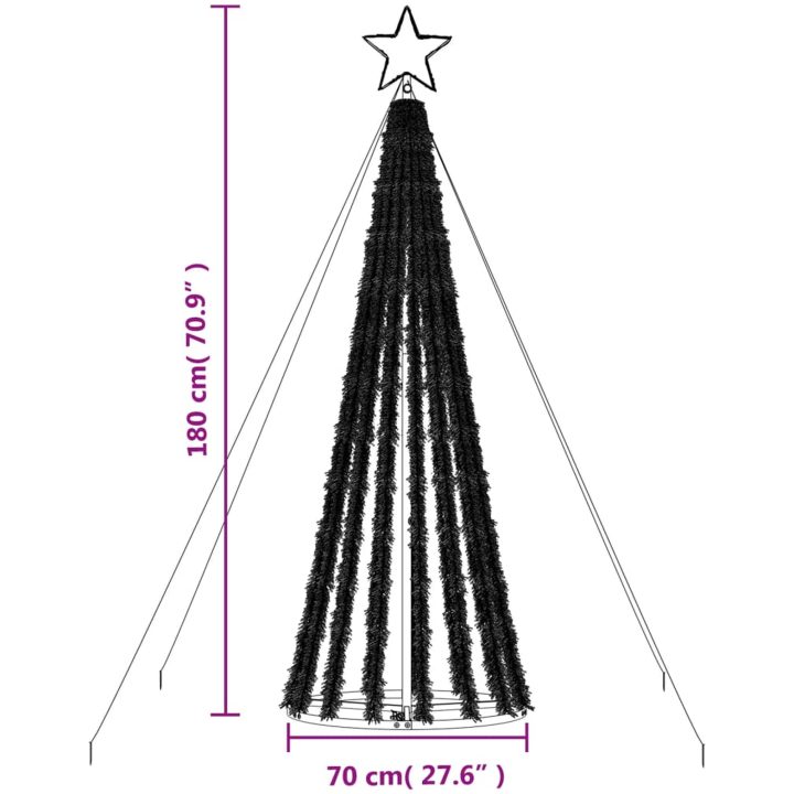 Julgranskon 275 LEDs varmvit 180 cm vidaXL 180 cm – bild 11