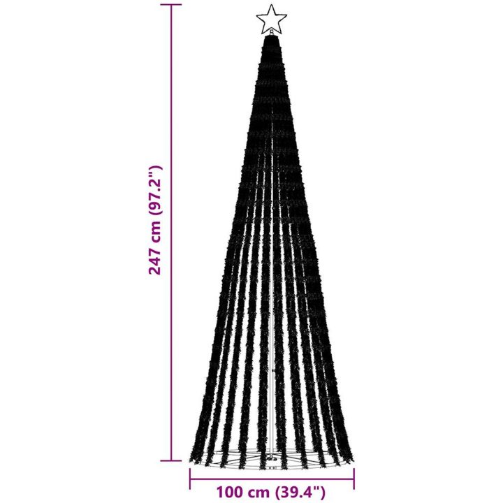 Julgranskon 475 LEDs blå vidaXL 247 cm – bild 11