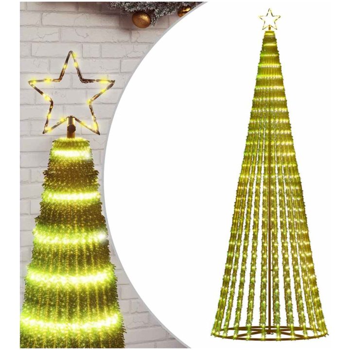Julgranskon 475 LEDs varmvit vidaXL 247 cm – bild 2