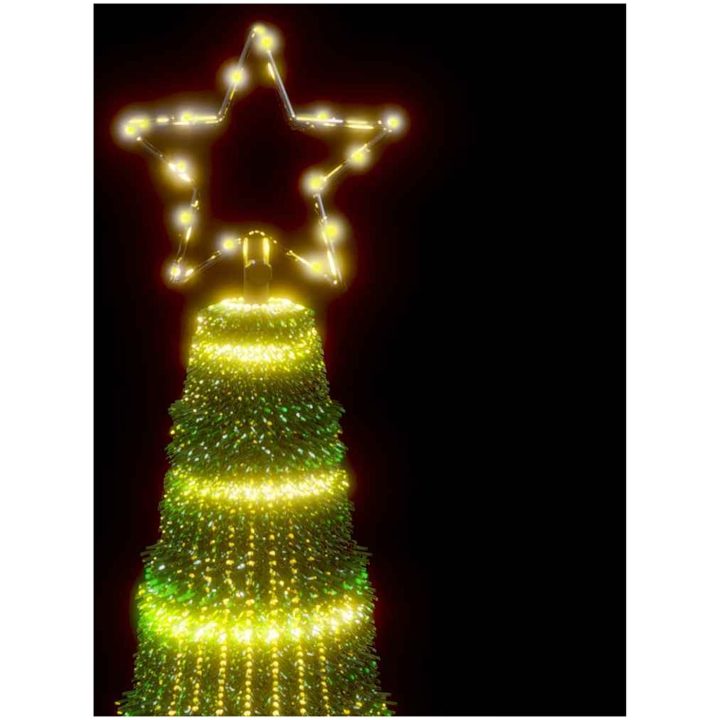 Julgranskon 475 LEDs varmvit vidaXL 247 cm – bild 10