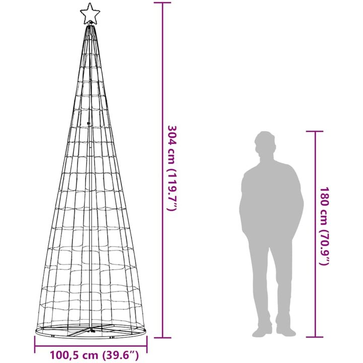 Julgranskon 550 LEDs blå 304 cm vidaXL 304 cm – bild 12