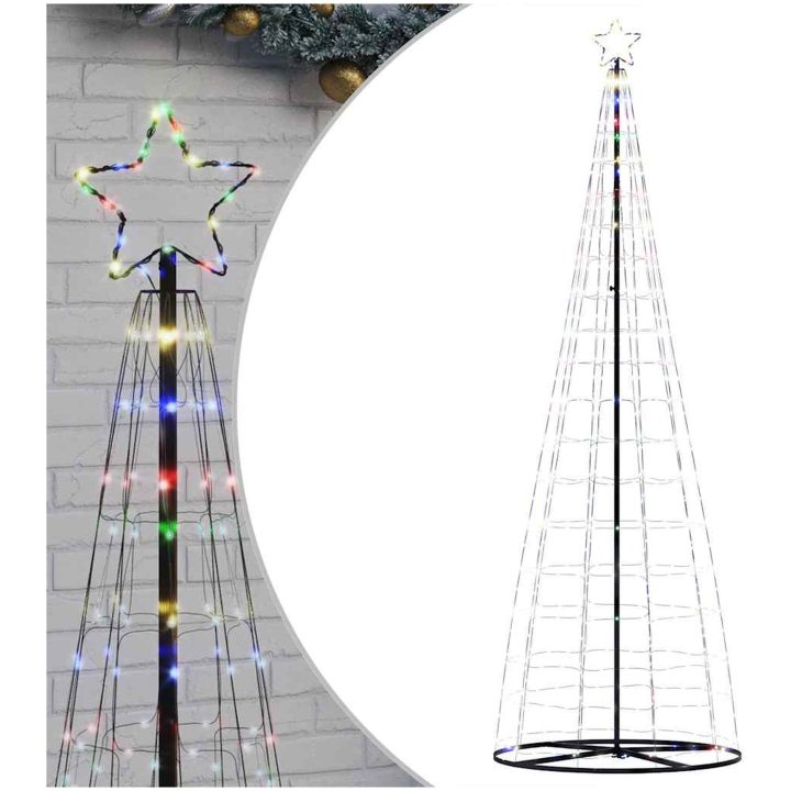 Julgranskon 550 LEDs färgglad 304 cm vidaXL 304 cm – bild 2
