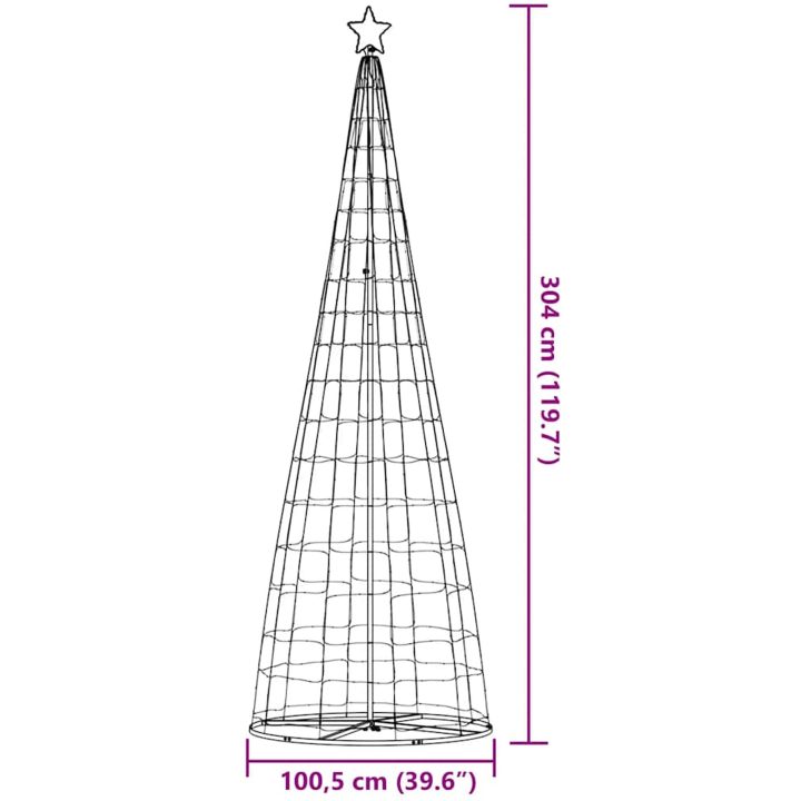 Julgranskon 550 LEDs färgglad 304 cm vidaXL 304 cm – bild 11