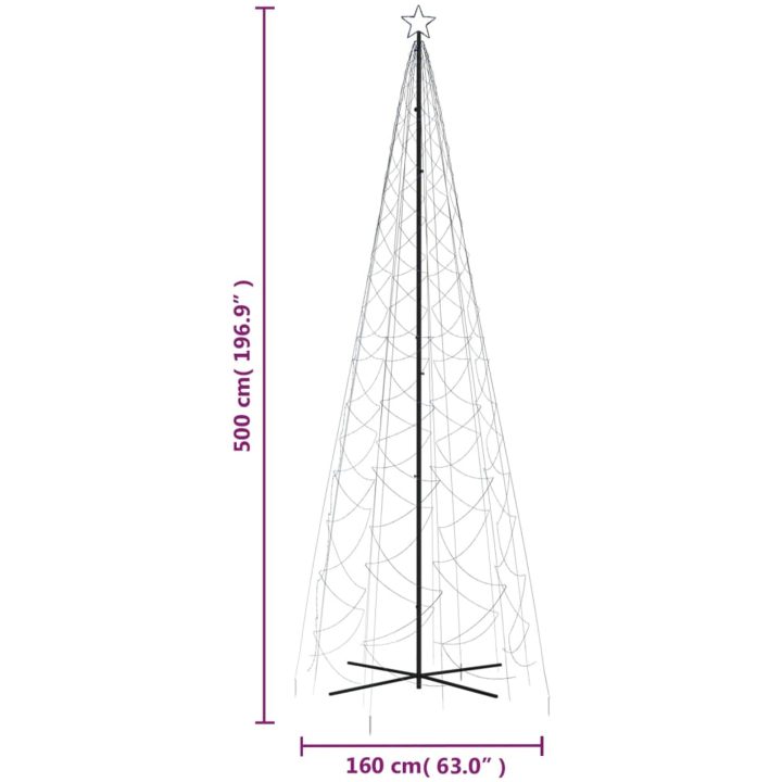 Julgranskon blå 1400 LEDs 160x500 cm vidaXL 500 x 160 cm – bild 10