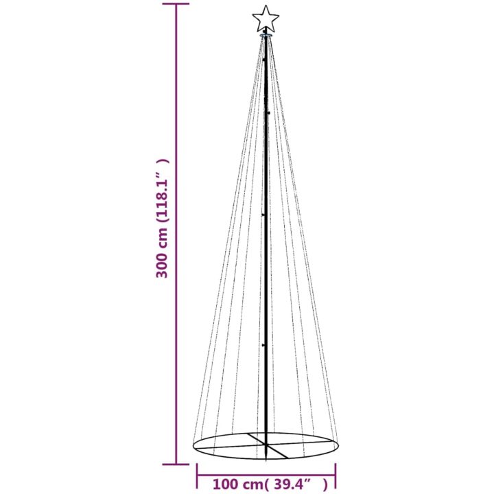 Julgranskon färgglad 310 LEDs 100x300 cm vidaXL 300 x 100 cm – bild 10
