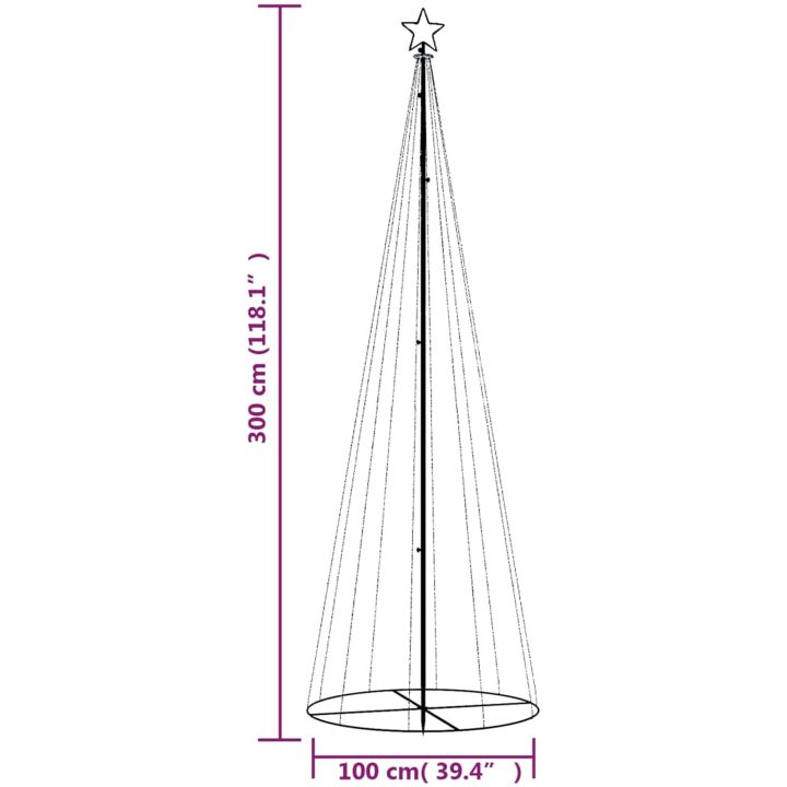Julgranskon kallvit 310 LEDs 100x300 cm vidaXL 300 x 100 cm – bild 10