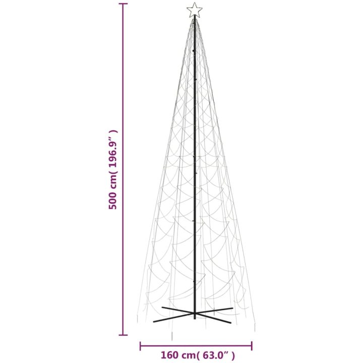Julgranskon varmvit 1400 LEDs 160x500 cm vidaXL 500 x 160 cm – bild 10