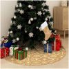 Julgranskrage lyxig med gul strumpa tyg vidaXL 150 cm – miniatyr 1