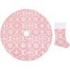 Julgranskrage lyxig med rosa strumpa tyg vidaXL 122 cm – miniatyr 2