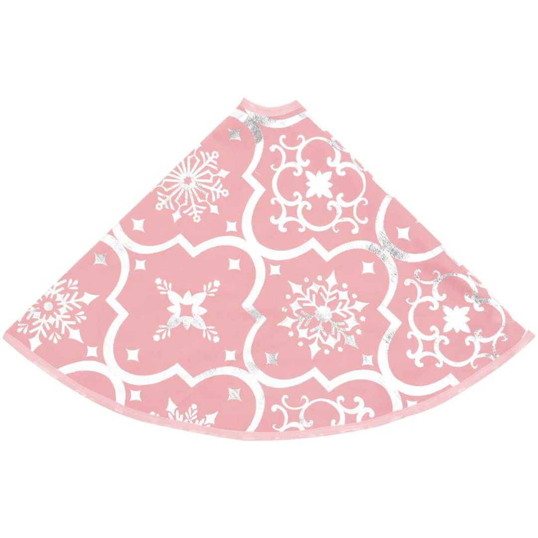 Julgranskrage lyxig med rosa strumpa tyg vidaXL 122 cm – bild 5