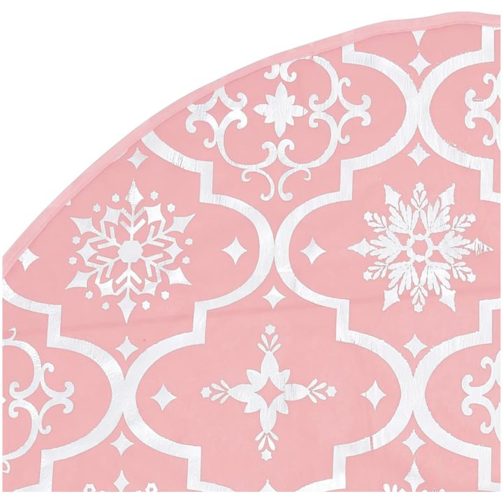 Julgranskrage lyxig med rosa strumpa tyg vidaXL 122 cm – bild 6