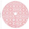 Julgranskrage lyxig med rosa strumpa tyg vidaXL 122 cm – miniatyr 8