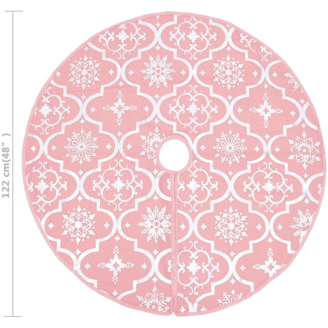 Julgranskrage lyxig med rosa strumpa tyg vidaXL 122 cm – bild 8