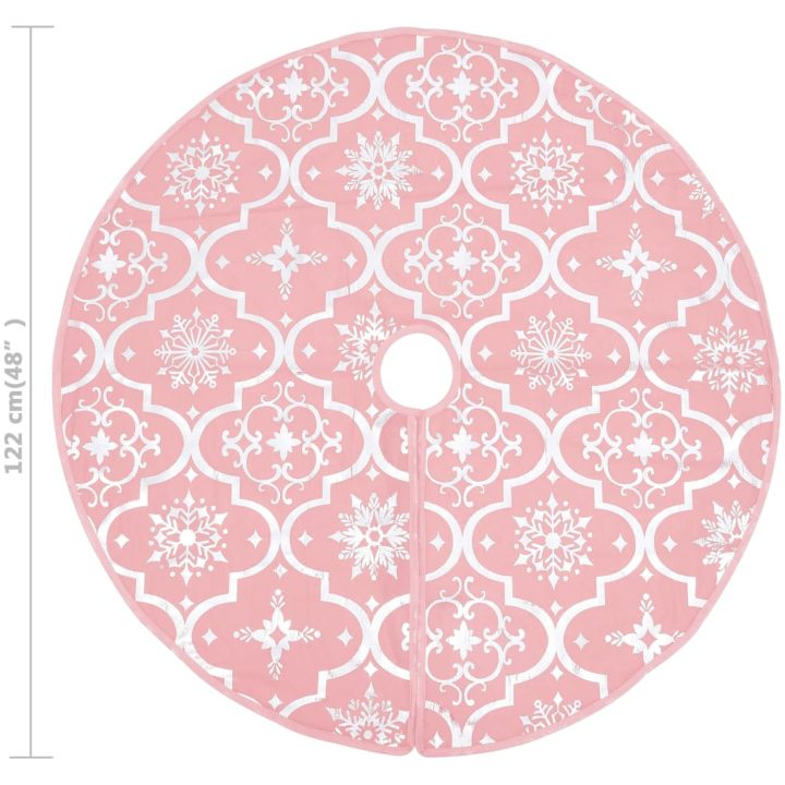 Julgranskrage lyxig med rosa strumpa tyg vidaXL 122 cm – bild 8
