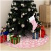 Julgranskrage lyxig med rosa strumpa tyg vidaXL 122 cm – miniatyr 1