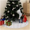 Julgranskrage lyxig med vit strumpa tyg vidaXL 90 cm – miniatyr 1