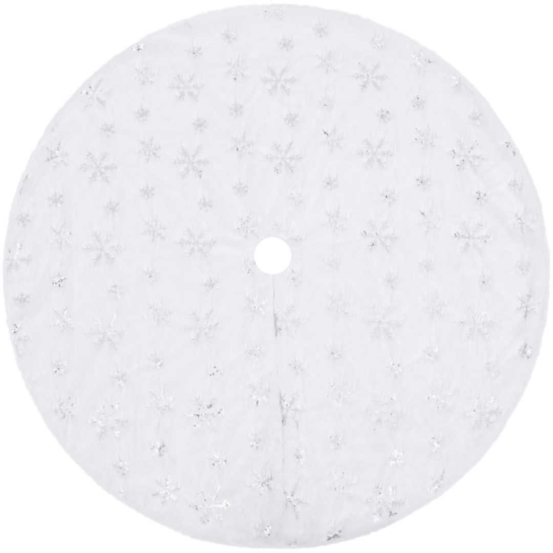 Julgranskrage lyxig vit fuskpäls vidaXL 90 cm – bild 2