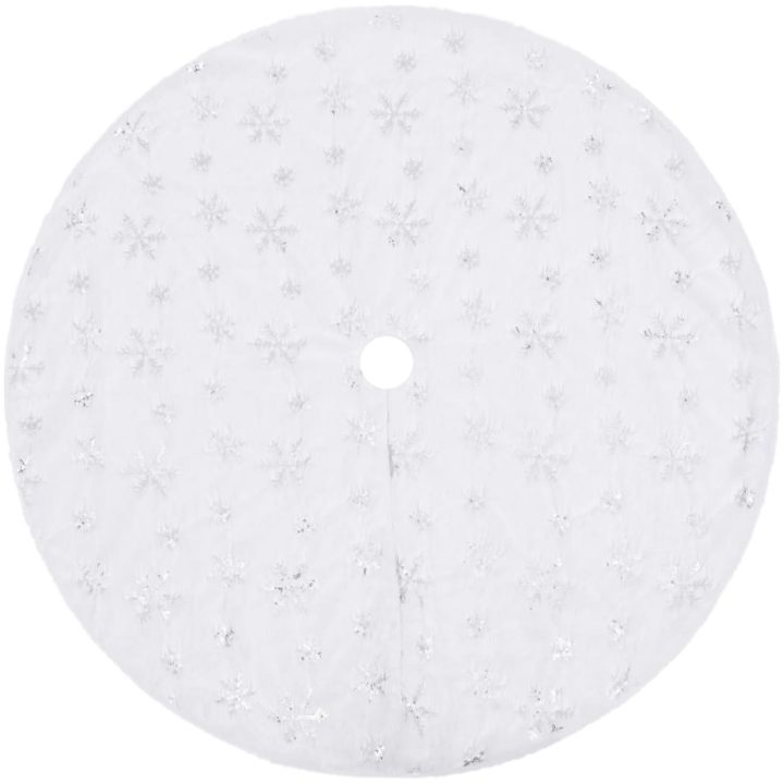 Julgranskrage lyxig vit fuskpäls vidaXL 90 cm – bild 2