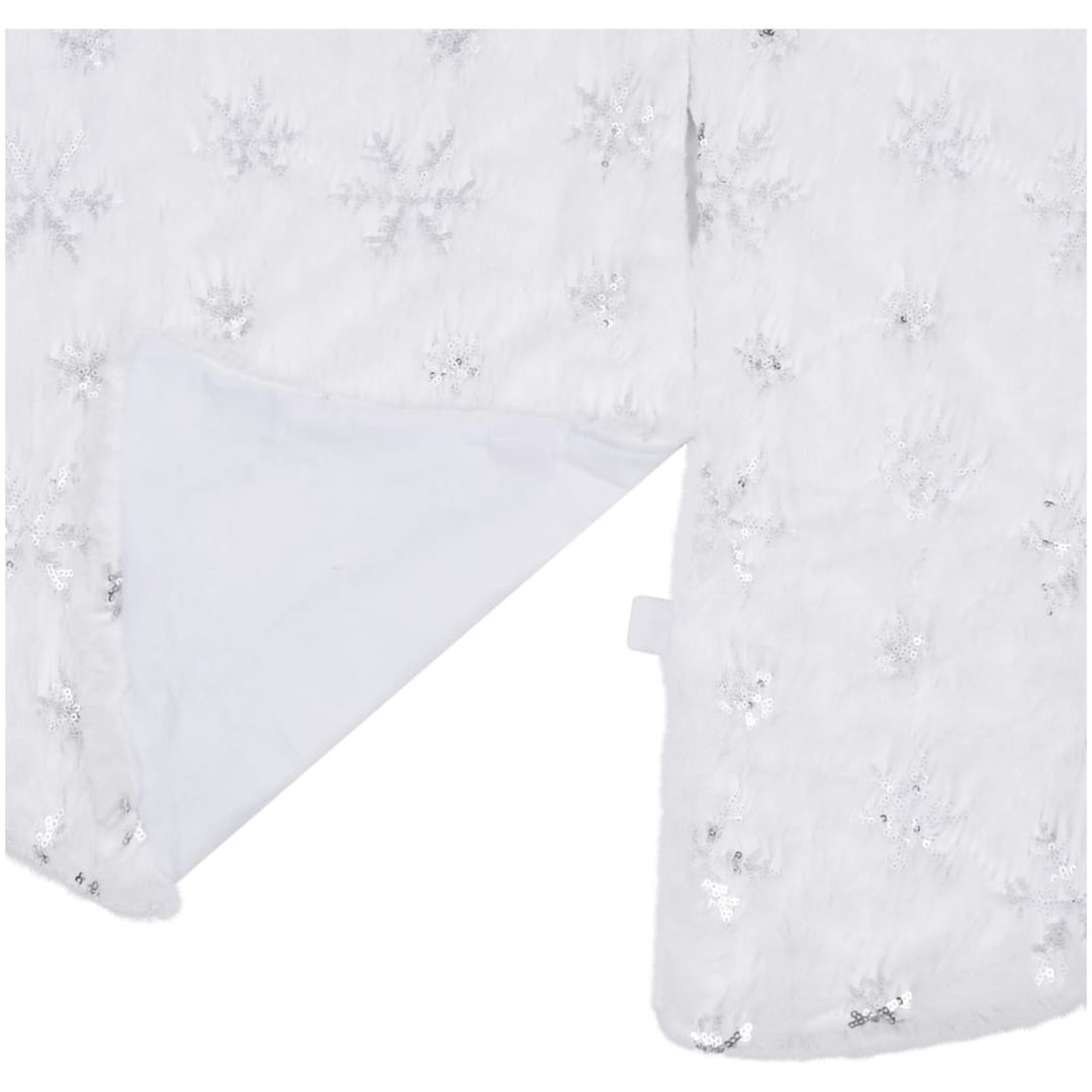 Julgranskrage lyxig vit fuskpäls vidaXL 90 cm – bild 4