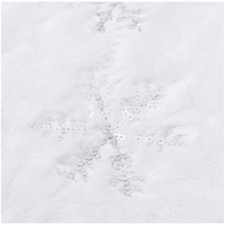 Julgranskrage lyxig vit fuskpäls vidaXL 90 cm – bild 5