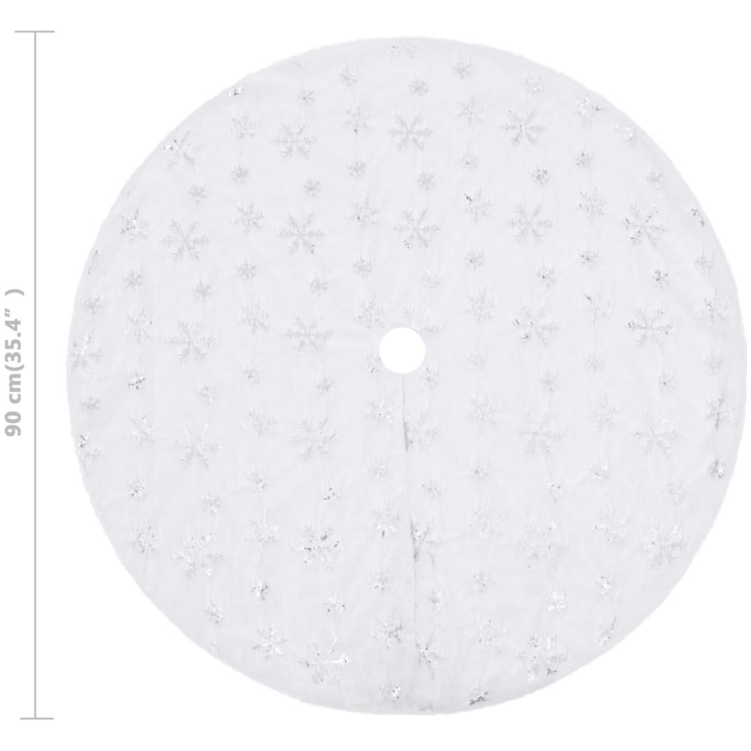 Julgranskrage lyxig vit fuskpäls vidaXL 90 cm – bild 6