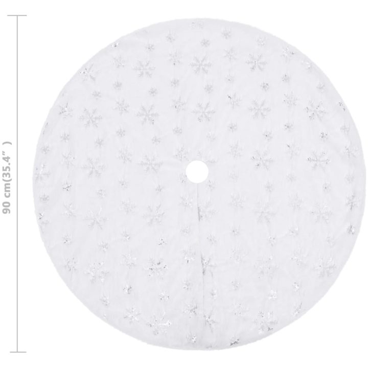 Julgranskrage lyxig vit fuskpäls vidaXL 90 cm – bild 6