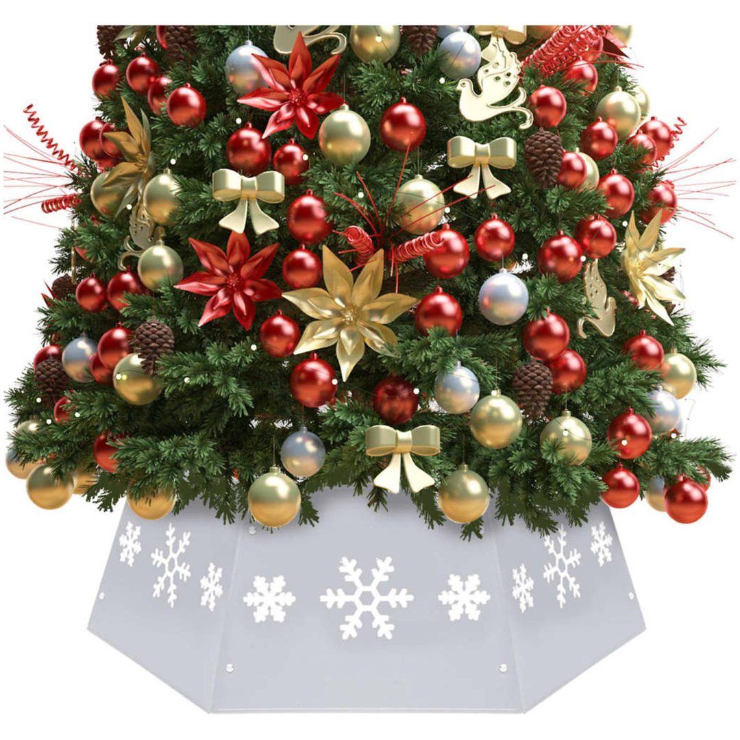 Julgranskrage silver och vit ⌀68x25 cm vidaXL