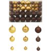 Julgranskulor 100 delar set 3/4/6 cm brun/brons/guld vidaXL – miniatyr 1