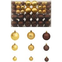 Julgranskulor 100 delar set 3/4/6 cm brun/brons/guld vidaXL