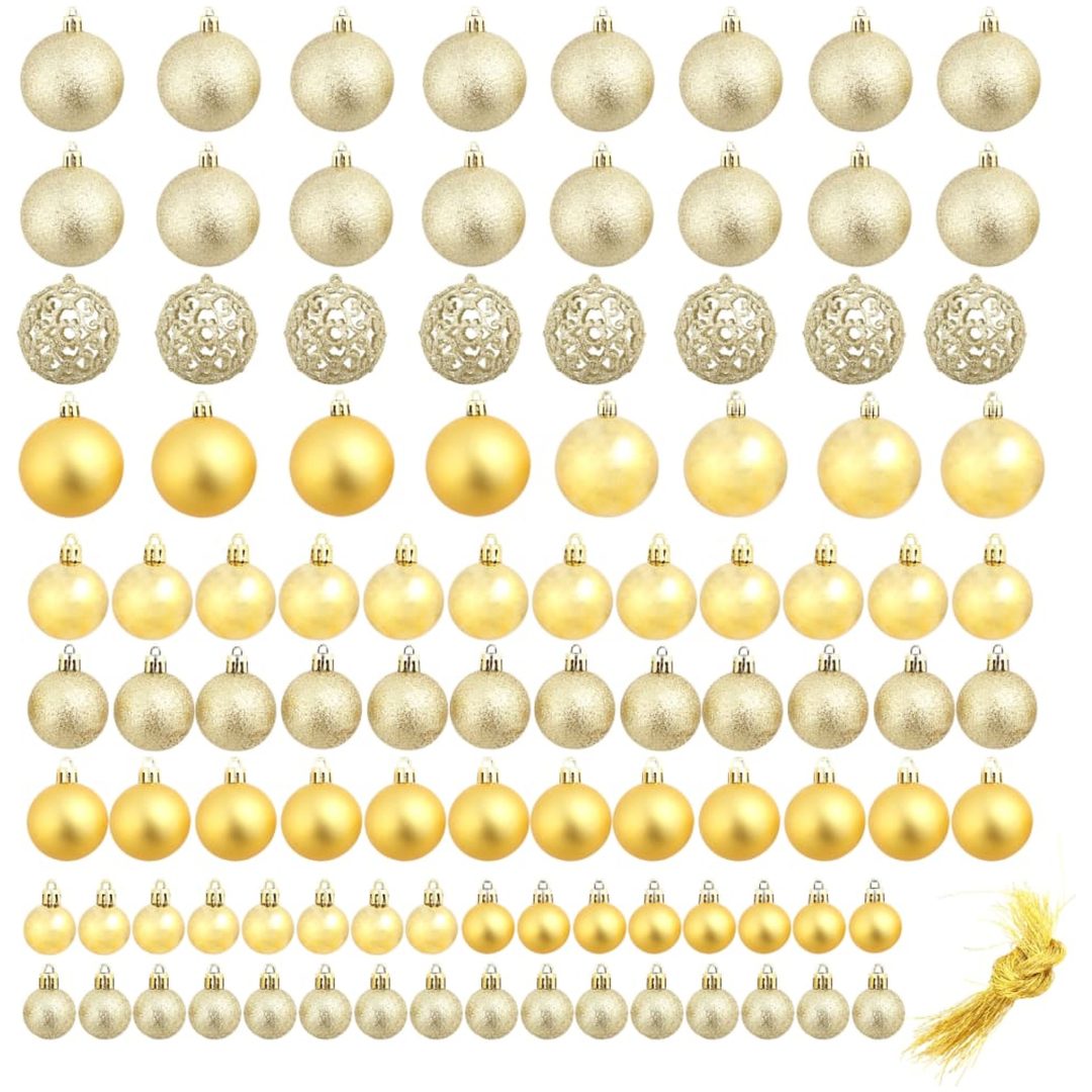 Julgranskulor 100 delar set 3/4/6 cm guld vidaXL – bild 2