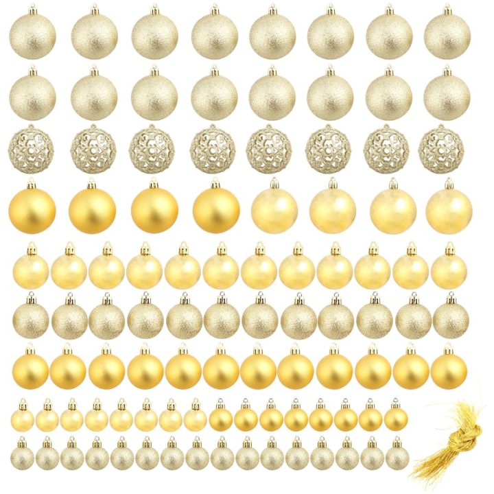 Julgranskulor 100 delar set 3/4/6 cm guld vidaXL – bild 2