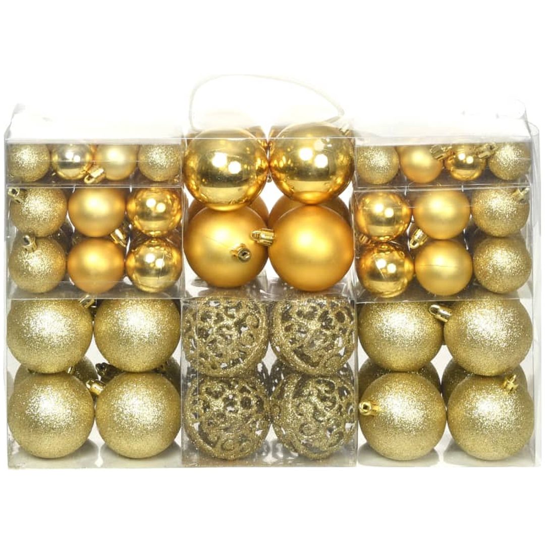 Julgranskulor 100 delar set 3/4/6 cm guld vidaXL