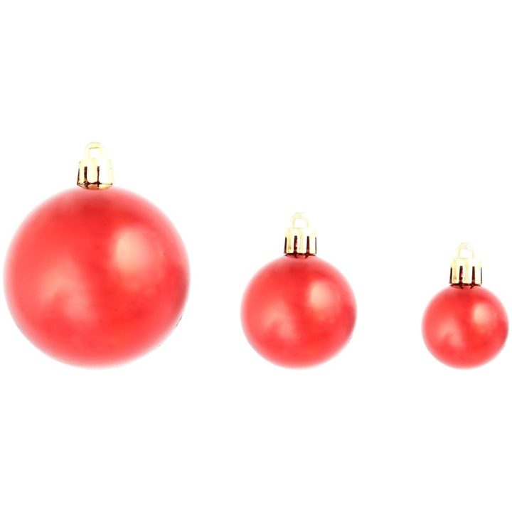 Julgranskulor 100 delar set 3/4/6 cm röd vidaXL – bild 6